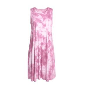 OLD NAVY KNIT SLEEVELESS SWING DRESS IN WARM TIE DYE  SIZE LARGE
